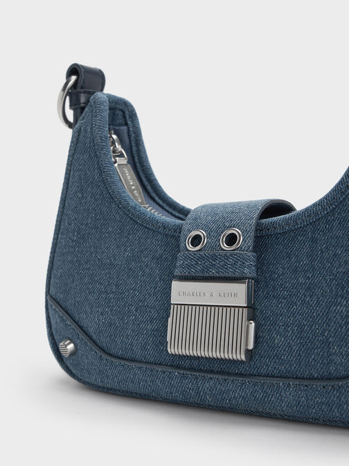 Winslet Denim Belted Hobo Bag, Denim Blue, hi-res