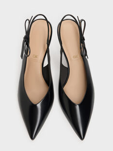 Anastasia Leather Slingback Pumps, Black Box, hi-res