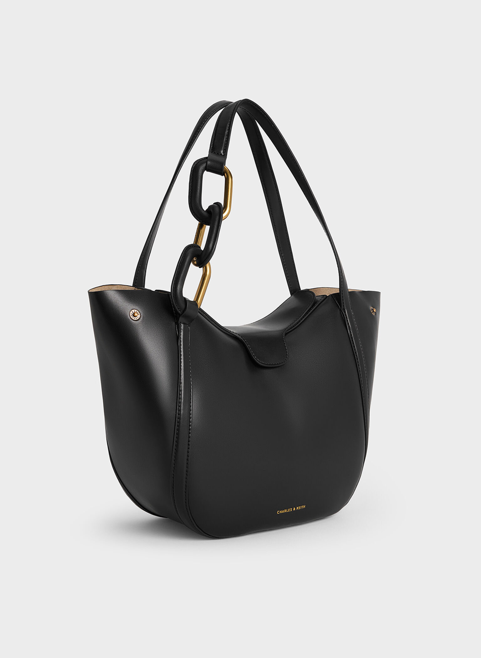 Kora Metallic-Accent Tote Bag, Black, hi-res