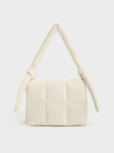 Errya Quilted Puffy Crossbody Bag, Cream, hi-res