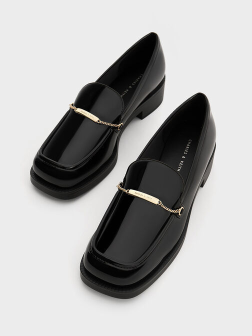 Lexie Metallic-Accent Loafers, Black Box, hi-res