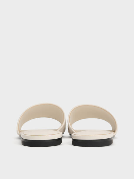 Woven Slide Sandals, Chalk, hi-res