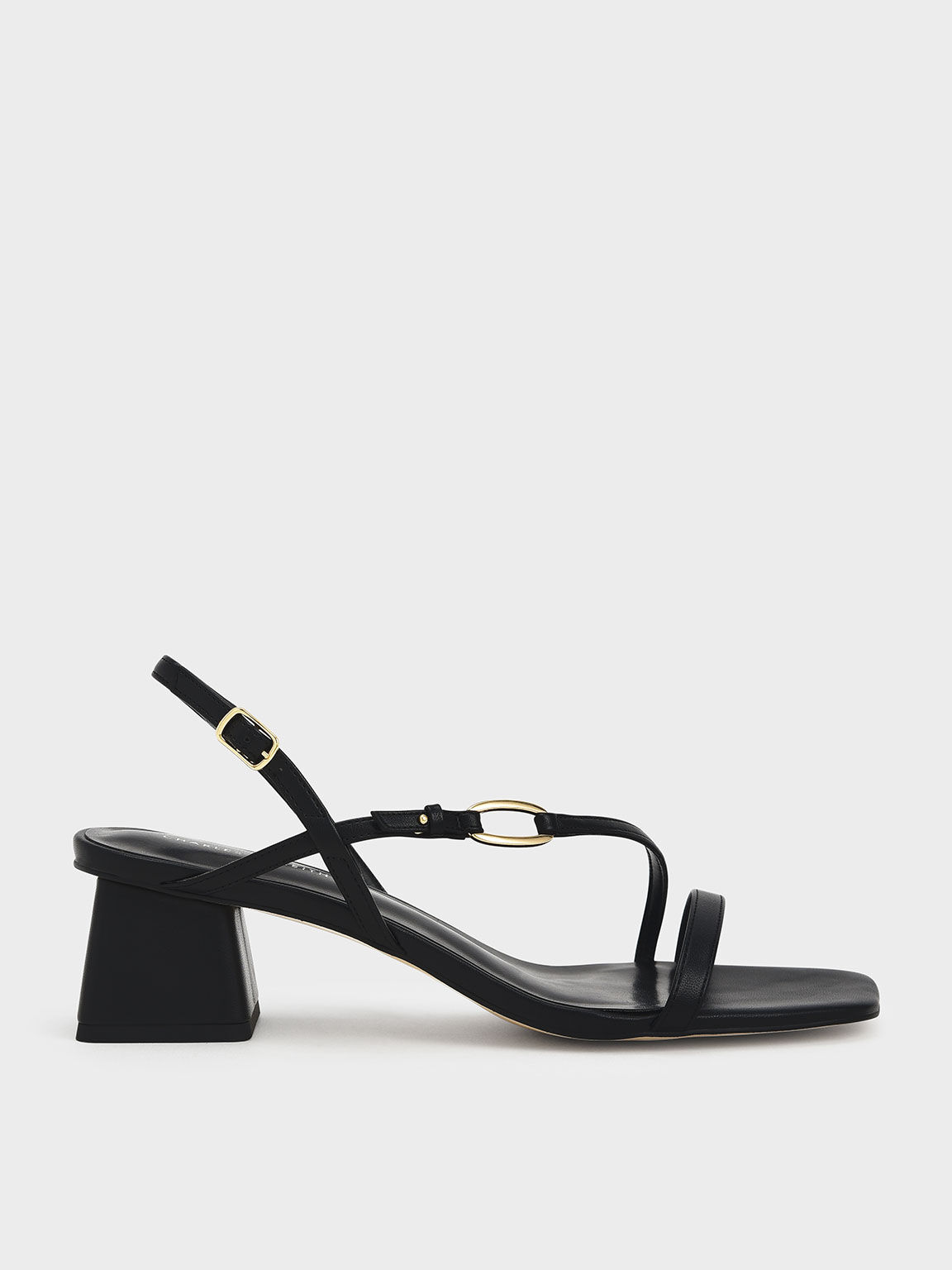 block heel black strappy sandals