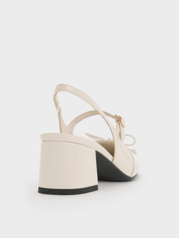 Patent Crystal-Pearl Mary Jane Slingback Pumps, Chalk, hi-res