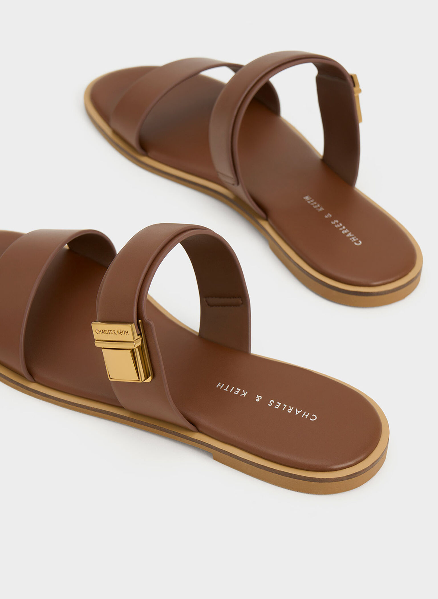 Sandalias Dove con doble tira, Marrón oscuro, hi-res