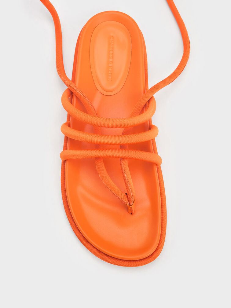 Toni Tubular Tie-Around Sandals, Orange, hi-res