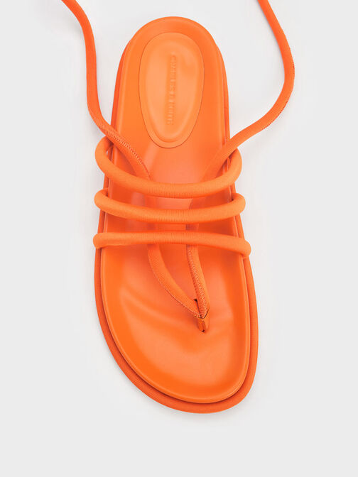 Toni Tubular Tie-Around Sandals, Orange, hi-res