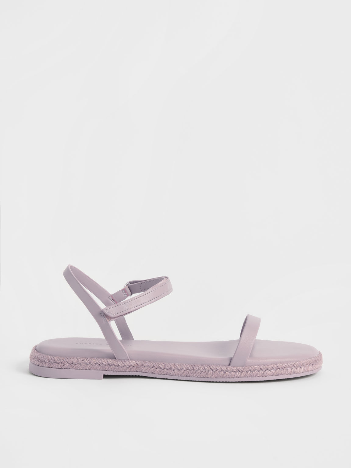 Ankle-Strap Flat Espadrille Sandals, Lilac, hi-res