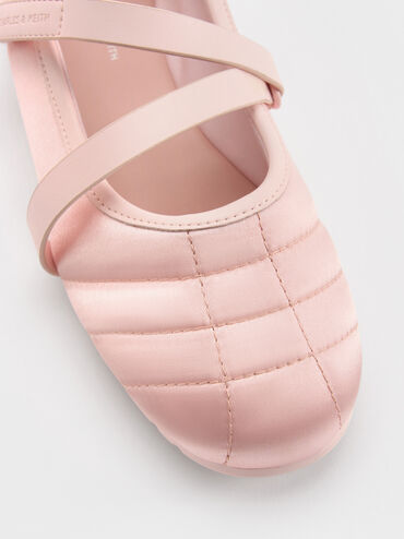 Girls' Recycled Polyester Mary Jane Sneakers, Light Pink, hi-res
