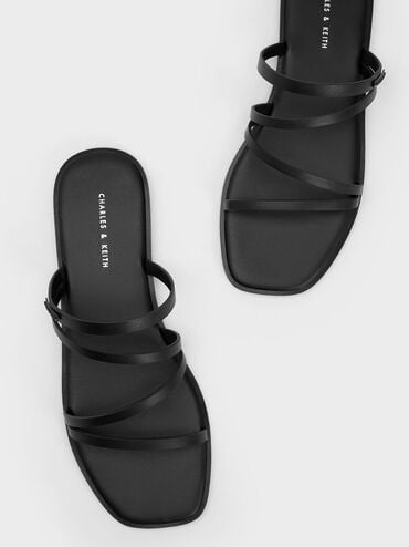 lliana Strappy Slide Sandals, Black, hi-res
