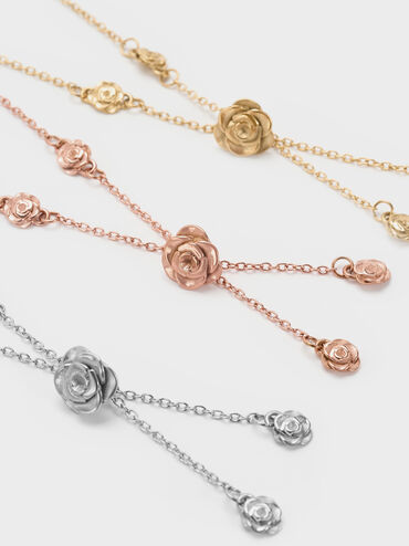 Rosalind Flower-Motif Bracelet, Brushed Rose Gold, hi-res