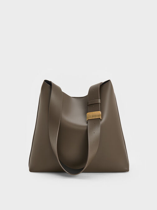Bolso hobo grande Edna, Gris pardo, hi-res