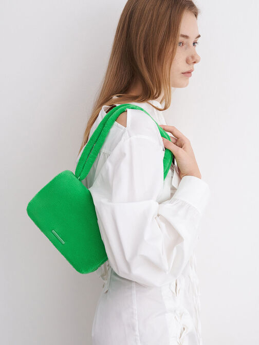 Loey Textured Crossbody Bag, Green, hi-res