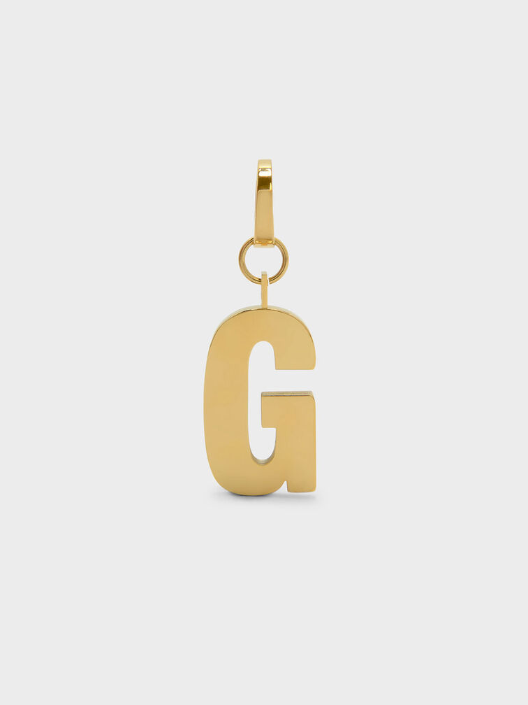 字母鑰匙圈 - G, 金色, hi-res