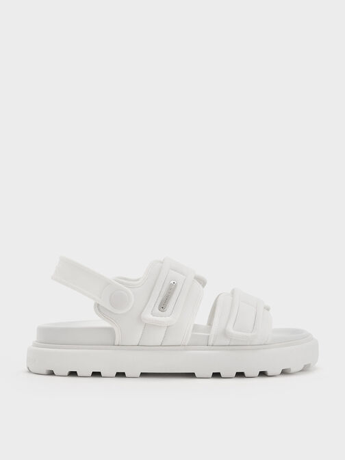 Romilly Puffy Sandals, White, hi-res