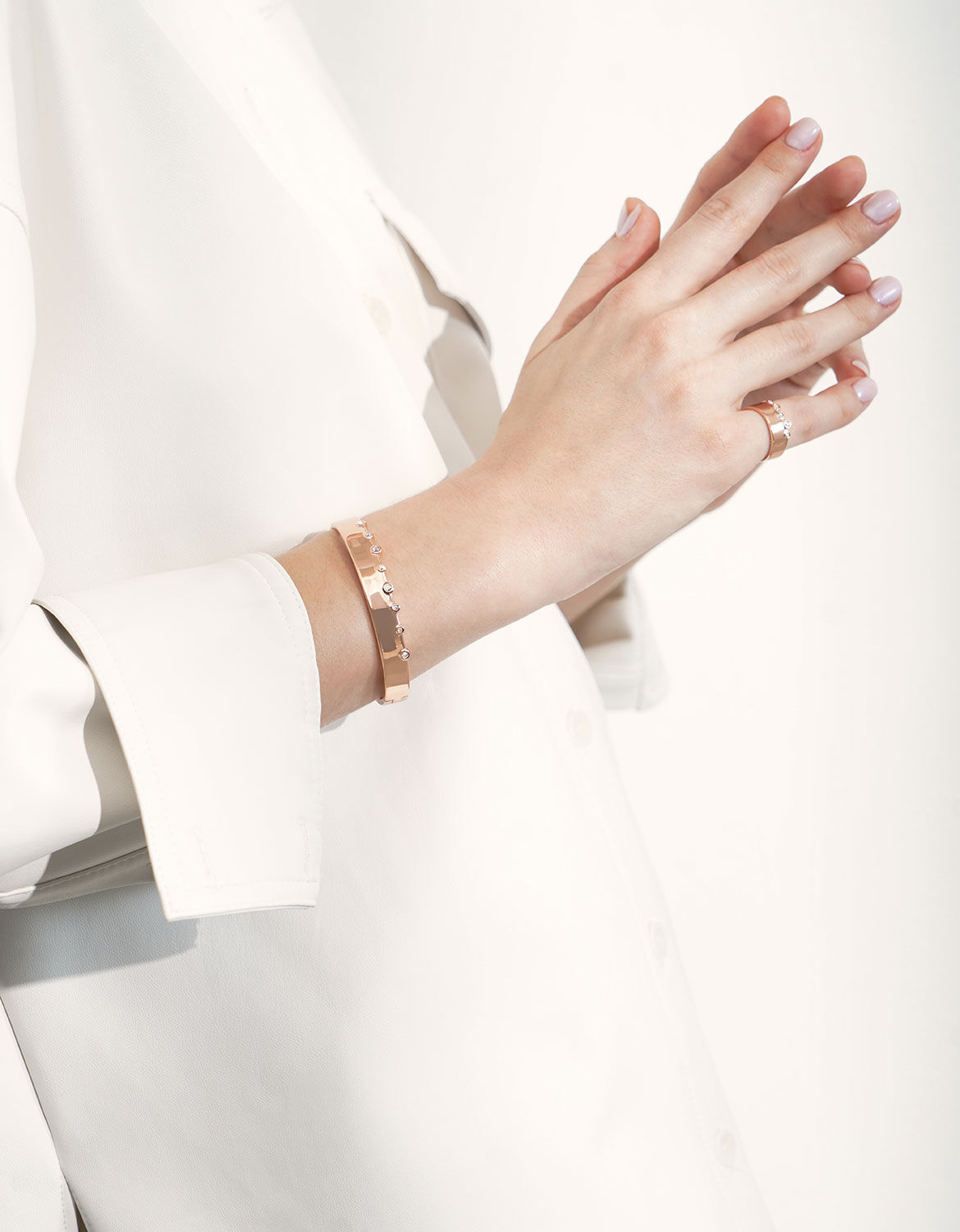 Swarovski® Crystal Studded Bracelet - Rose Gold