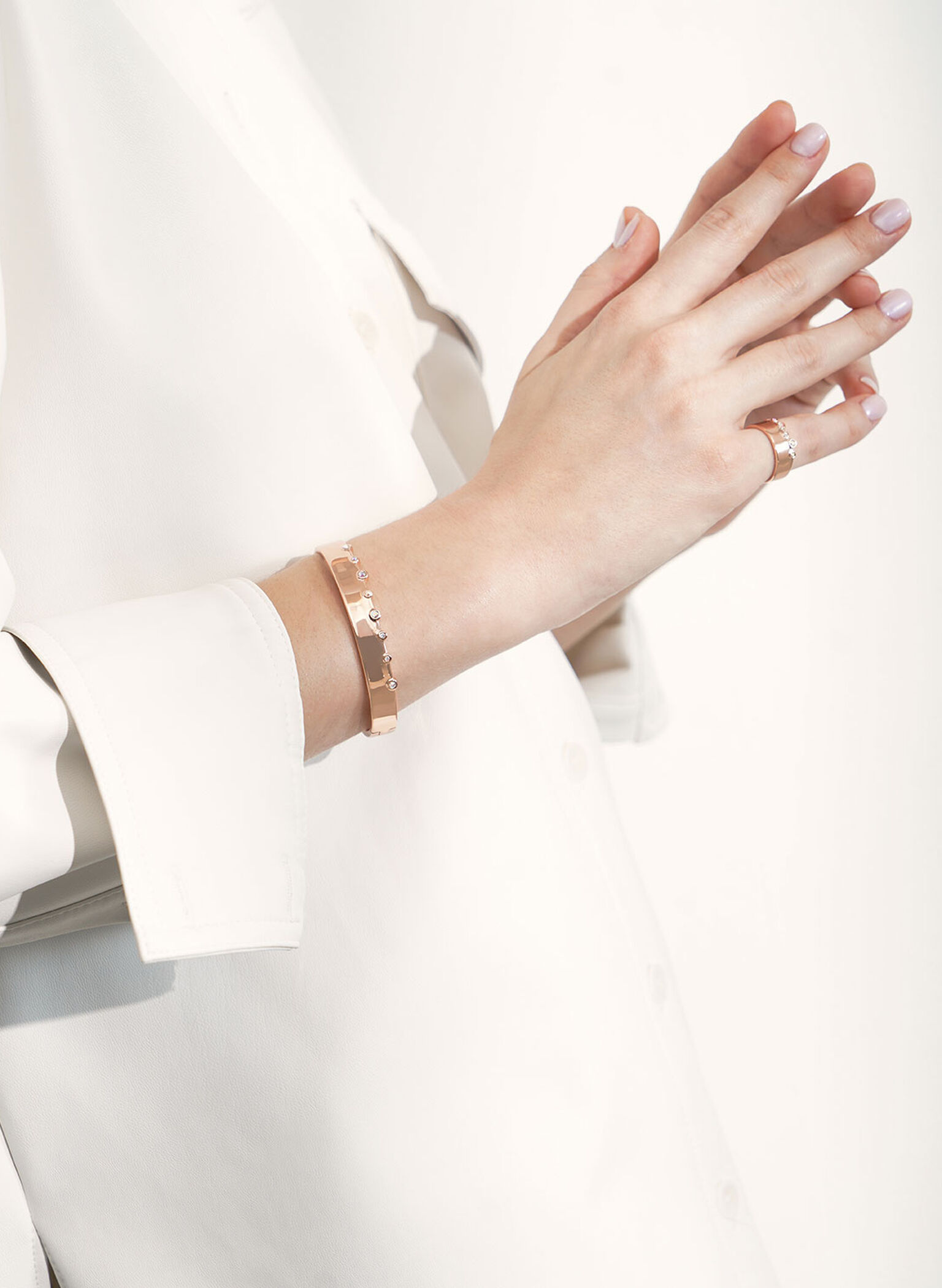 Swarovski® Crystal Studded Ring, Rose Gold, hi-res