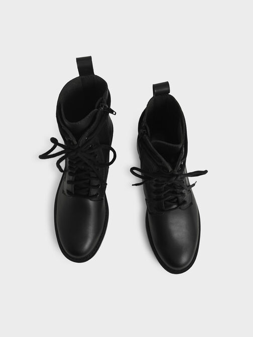 Gripped Soles Combat Boots, Black, hi-res