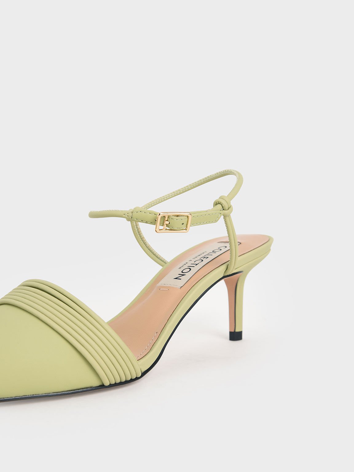 Leather Rope Detail Pumps, Green, hi-res