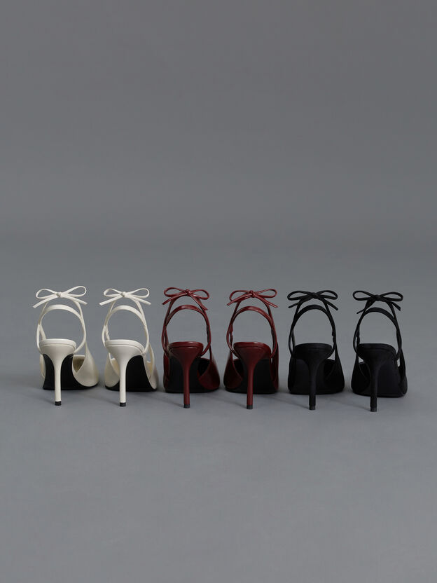 Back-Bow Slingback Pumps, Burgundy, hi-res