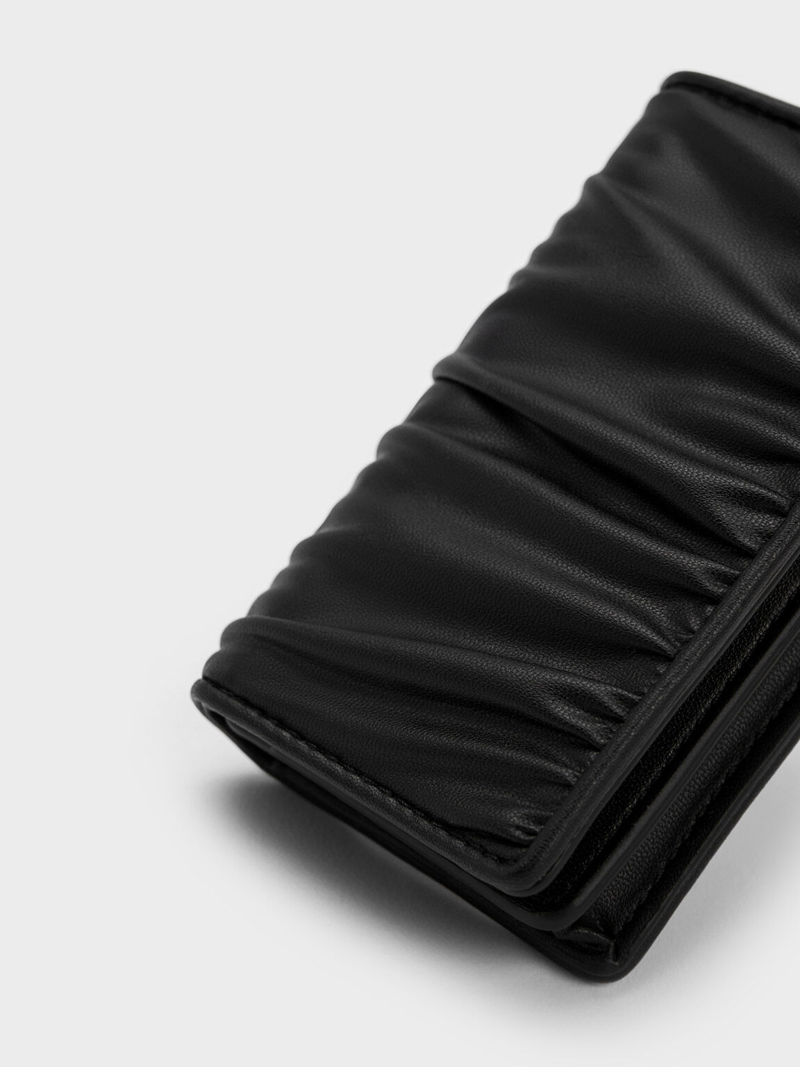 Aldora Ruched Cardholder, Black, hi-res