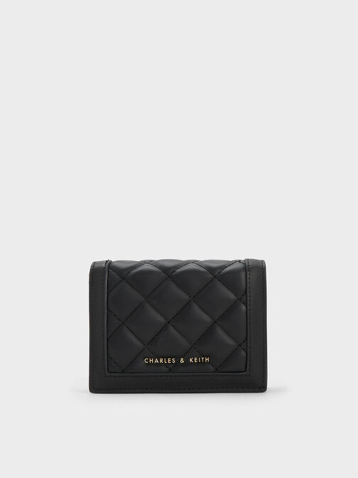 Micaela Quilted Cardholder, Black, hi-res
