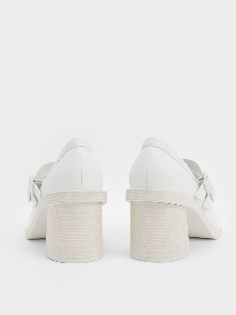 Haisley Double-Strap Mary Jane Pumps, White, hi-res