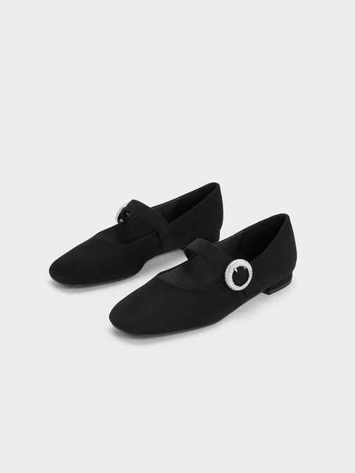 圓鑽釦瑪莉珍鞋, 黑色特別款, hi-res