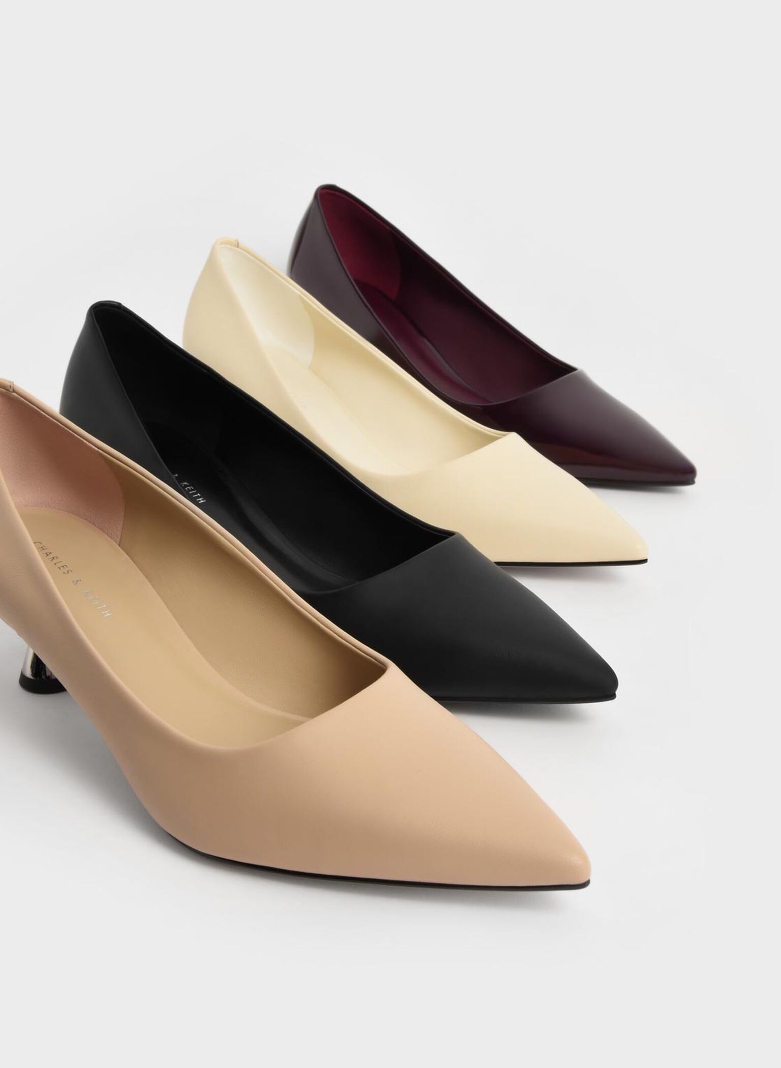 Spool Heel Pumps, Black, hi-res