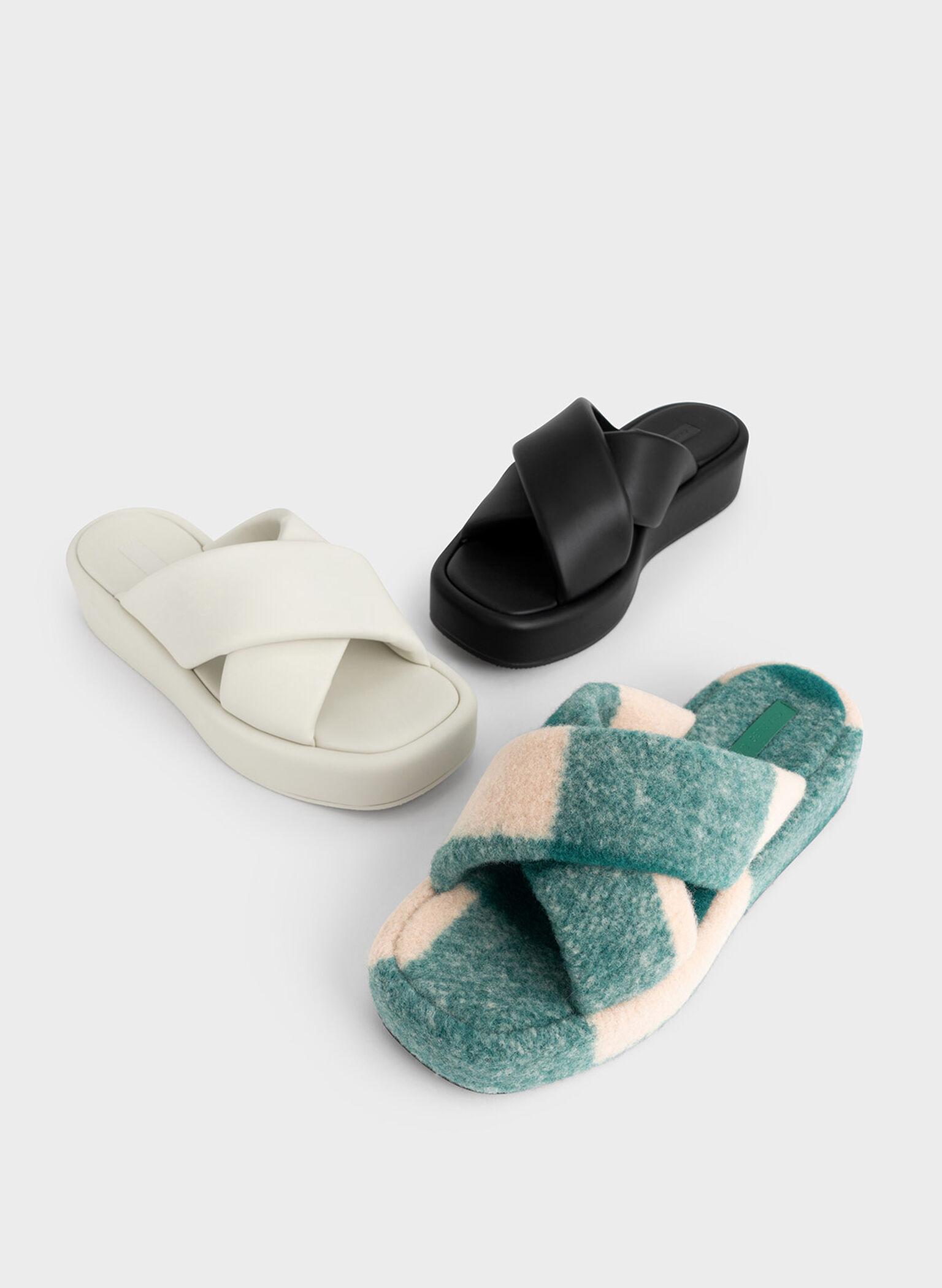 Padded Crossover Flatforms, Chalk, hi-res