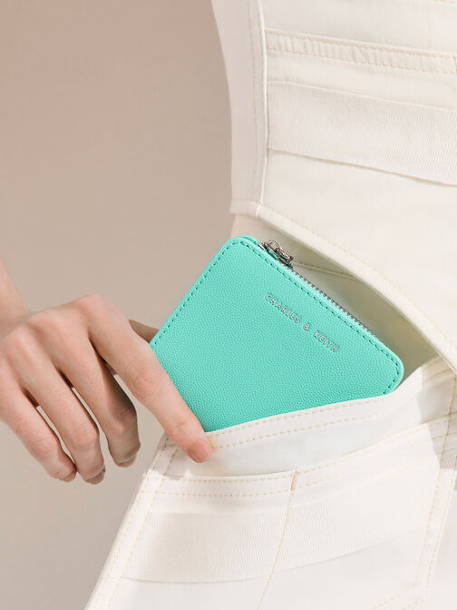 Zip Around Card Holder, Mint Green, hi-res