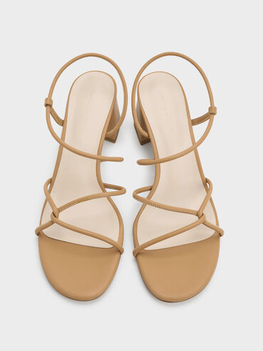 Meadow Strappy Block Heel Sandals, Camel, hi-res