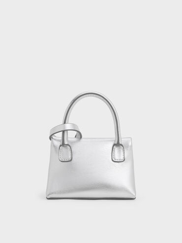 Micro bolso metálico Andromeda, Plateado, hi-res