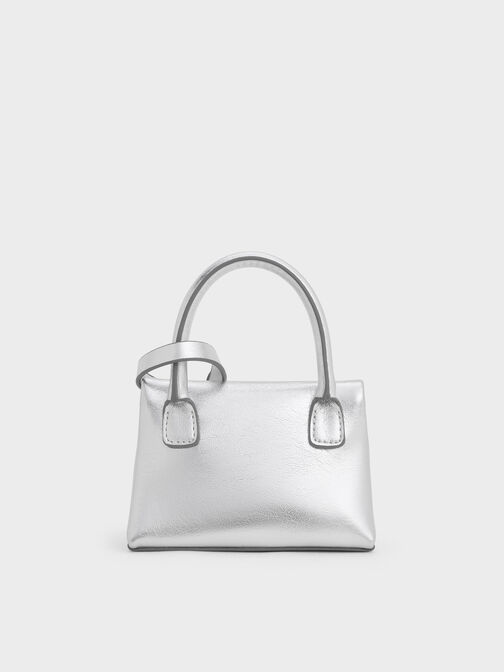 Andromeda Metallic Micro Bag Charm, Silver, hi-res