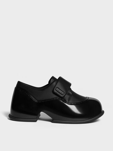 Pixie Patent Platform Loafers, Black, hi-res