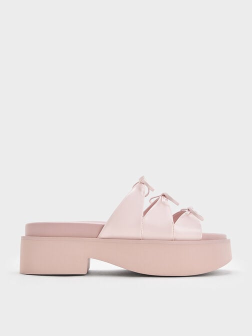 Dorri Triple-Bow Platform Sandals, Pink, hi-res
