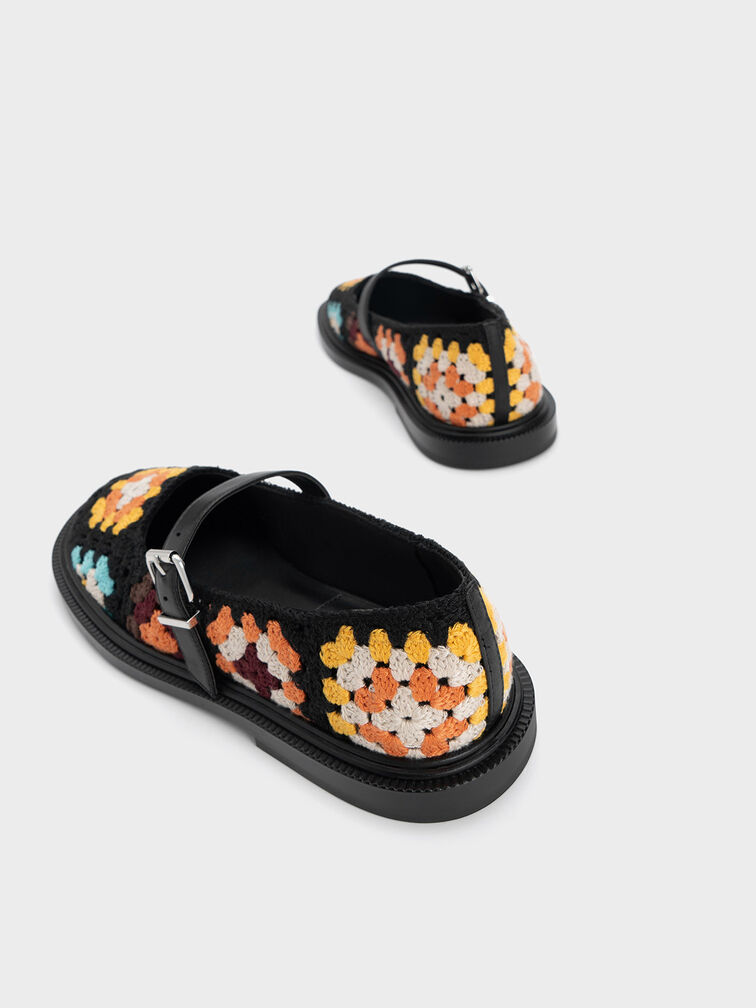 Fable Crochet & Leather Mary Janes, Multi, hi-res