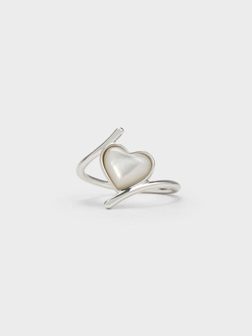 Annalise Heart Stone Ring, Silver, hi-res