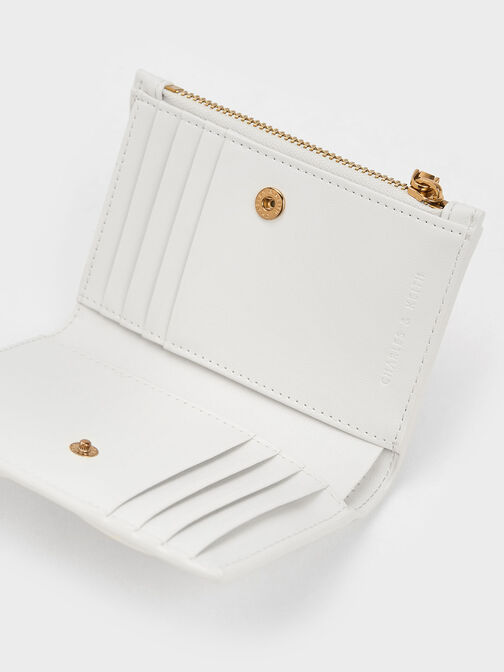 Gemma Quilted Card Holder, White, hi-res