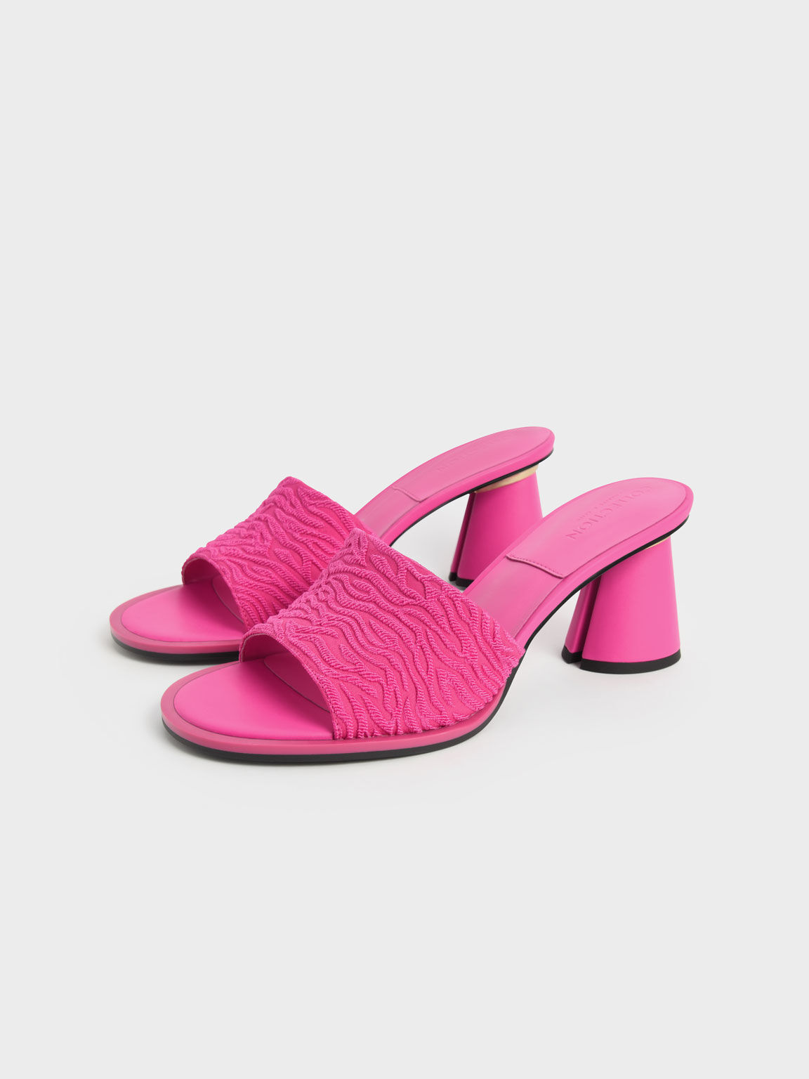 緹花穆勒高跟鞋, 粉紅色, hi-res