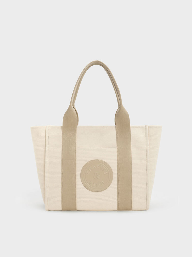 Charles & Keith + Astra Canvas Tote Bag – Chocolate