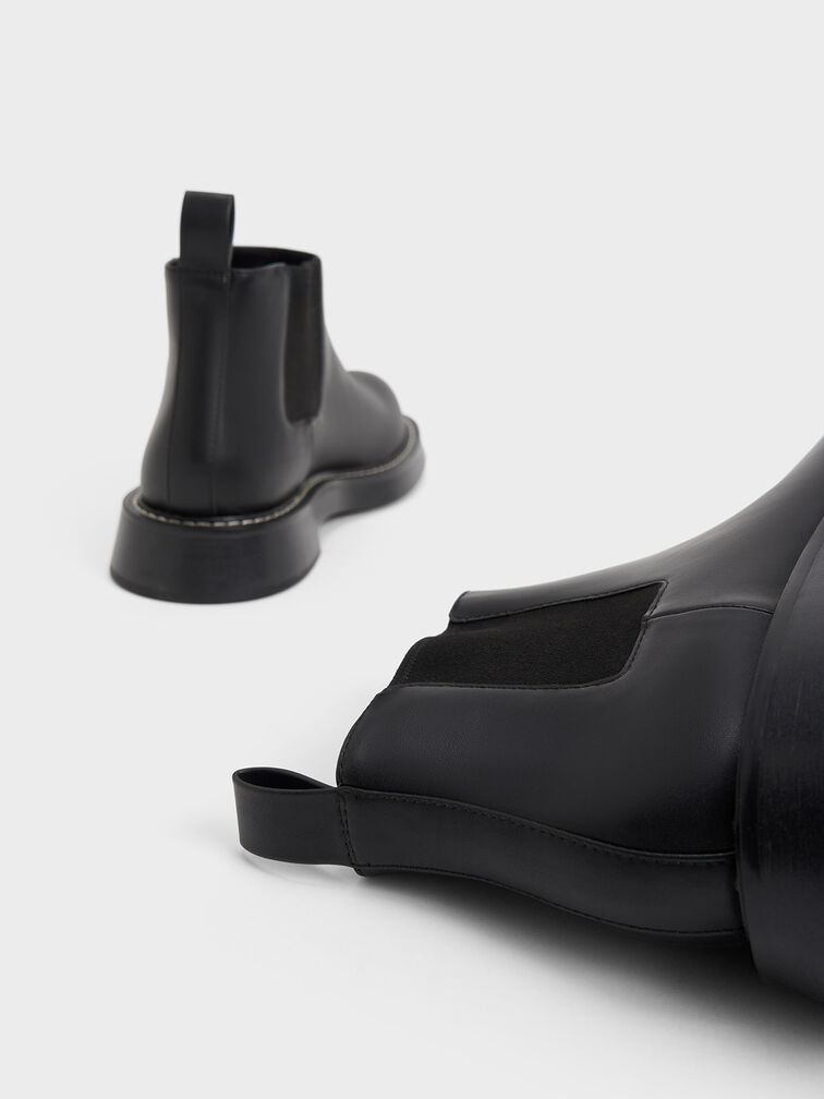 Penelope Pull-Tab Chelsea Boots, Black, hi-res