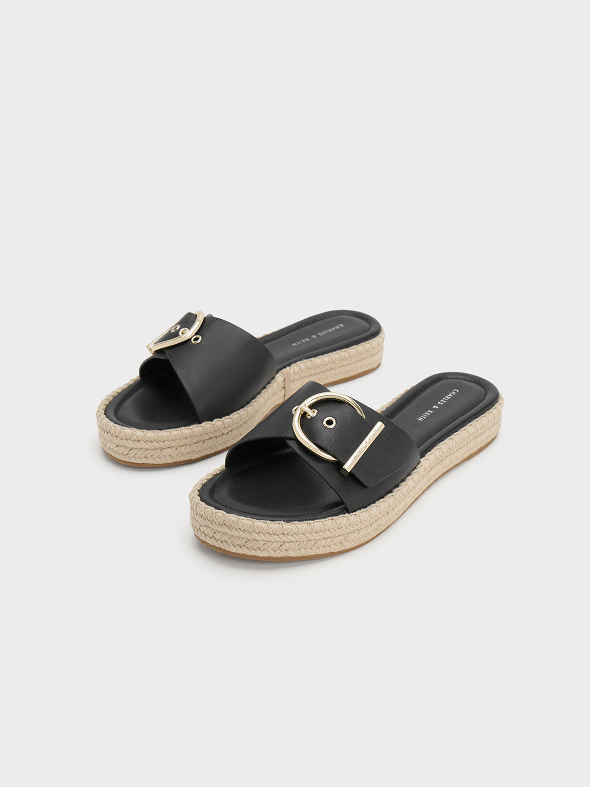 Flat black espadrille sandals sales