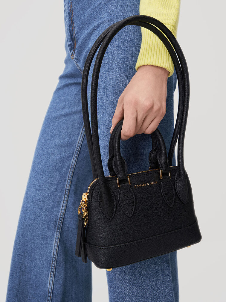 Harmonee Four Handle Handbag, Black, hi-res