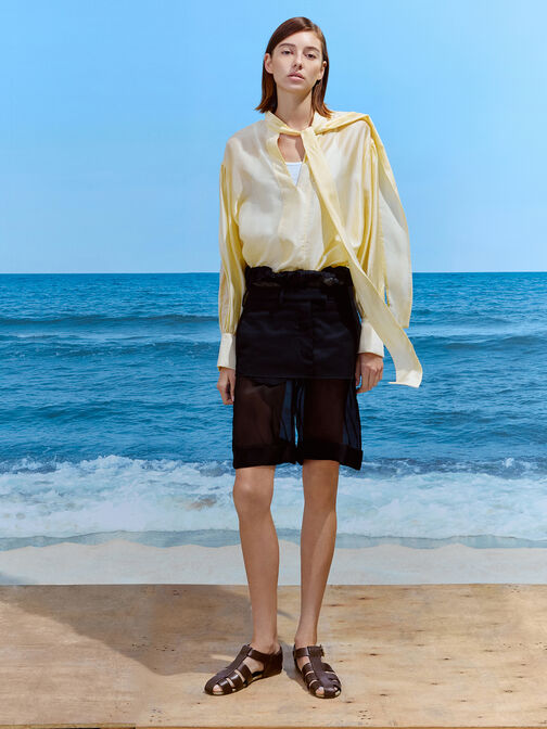 Caged Flat Espadrilles, Maroon, hi-res