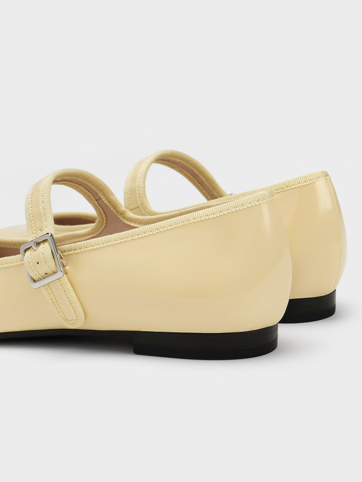 Patent Buckled Mary Jane Flats, Yellow, hi-res