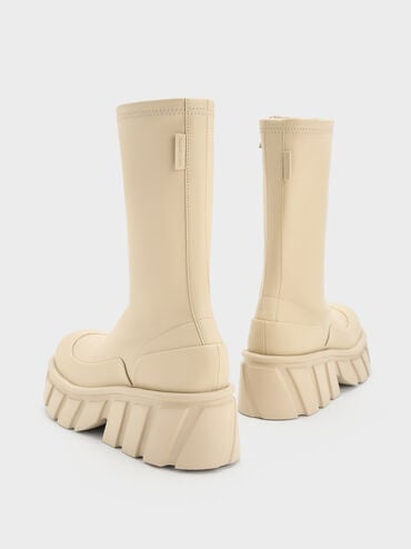 Aberdeen Side-Zip Platform Boots, Chalk, hi-res