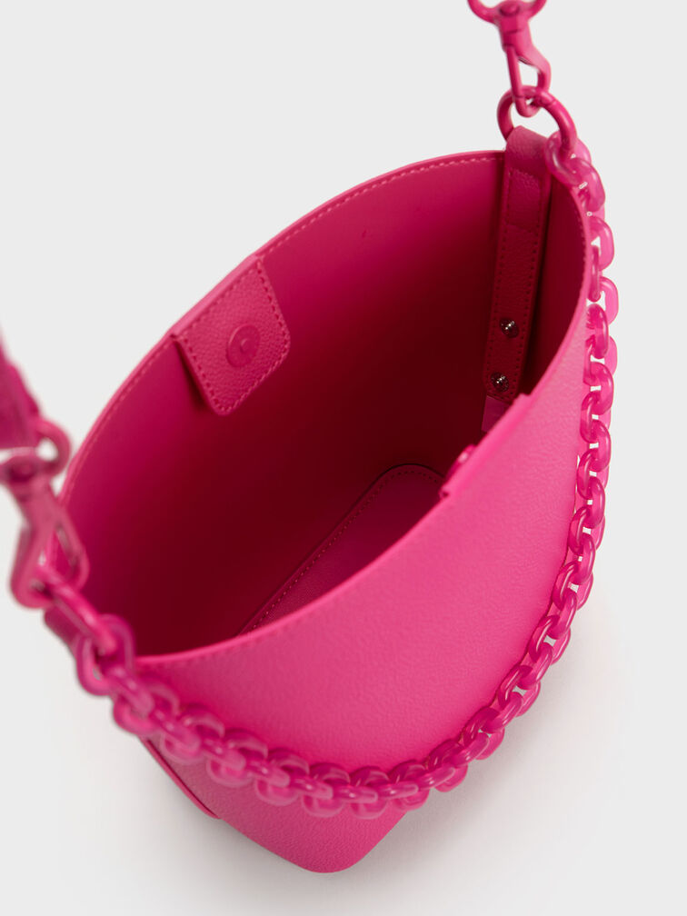 Alcott Scarf Bucket Bag, Fuchsia, hi-res