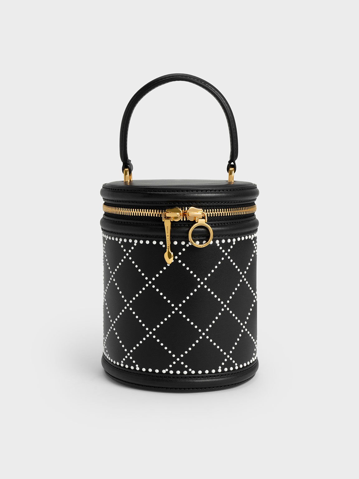 Marietta Bead-Embellished Bucket Bag, Black, hi-res