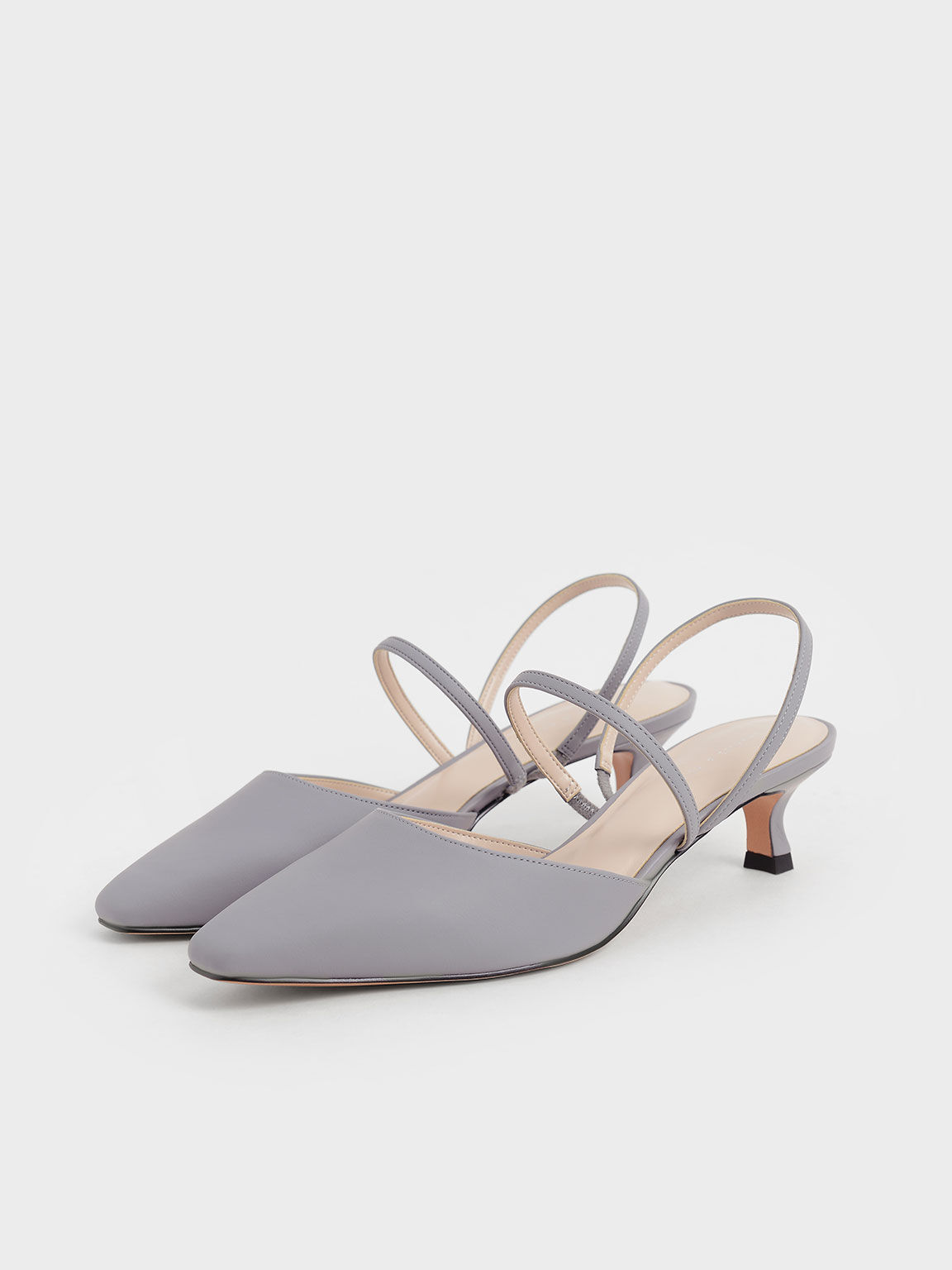 Gray kitten heels cheap